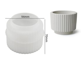 Molde silicona porta vela maceta rayada BAJA